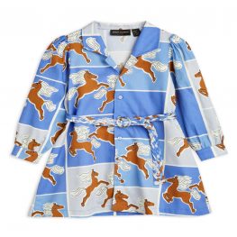 Horses Woven Dress Blue