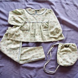 Girl Pyjama Set + Bag Mint FlowerPrint