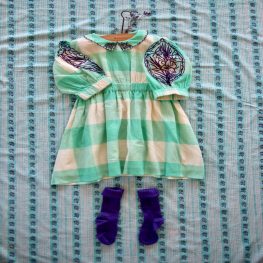 Marie Dress with Emb. Vichy Mint