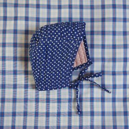 Reversible Baby Cap - Blue/Pink Dots