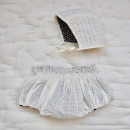 Reversible Baby Cap - White/Pink Dots