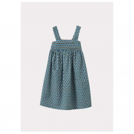 Abelia Dress Blue Geo Print