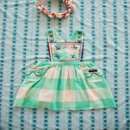 Reina Dress with new emb. Vichy Mint Check