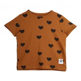 Basic Hearts SS Tee Brown
