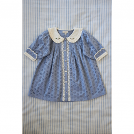 Madeleine Tunique Blue Broderie Anglaise