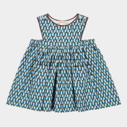 Jupiter Baby Dress Blue Geo Print