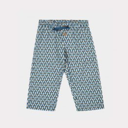 Ficus Trouser Blue Geo Print