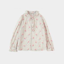 Cauliflower Blouse Rose Bouquet Print