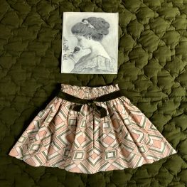 Knee Length Skirt Tile Print