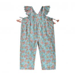 Talia Overalls Turquoise Flowers